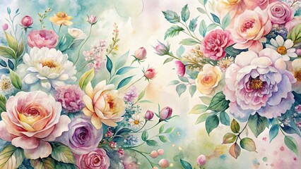 Exquisite fresh floral watercolor prints Macro