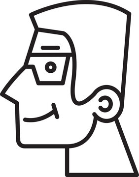 recommend clip art: Geek Man Avatar Side View Line Art
                    