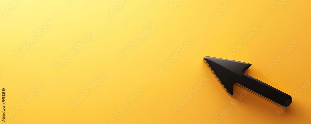 Wall mural simple black arrow pointing right flat design top view interface element theme 3d render complementa