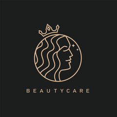 beauty care center logo icon vector concept design