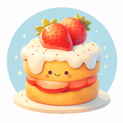 cartoon strawberry cake
