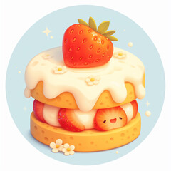 cartoon strawberry cake