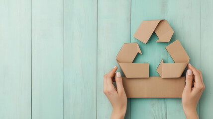 Ecoconscious business team brainstorming new sustainable product designs, with prototypes made of recycled materials on the table, 3D illustration