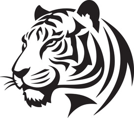 Tiger head silhouette illustration vector .