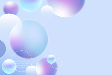 Abstract 3D geometric circle gradient soft light pastel blue purple background for graphic business technology digital design illustration web template  backdrop desktop wallpaper bubbles bokeh banner