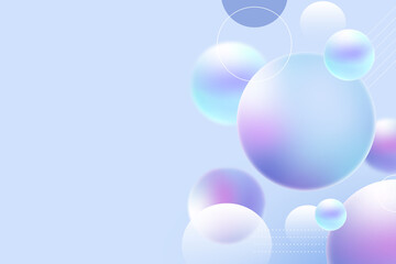 Abstract 3D geometric circle gradient soft light pastel blue purple background for graphic business technology digital design illustration web template  backdrop desktop wallpaper bubbles bokeh banner
