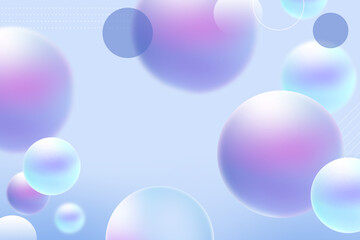 Abstract 3D geometric circle gradient soft light pastel blue purple background for graphic business technology digital design illustration web template  backdrop desktop wallpaper bubbles bokeh banner