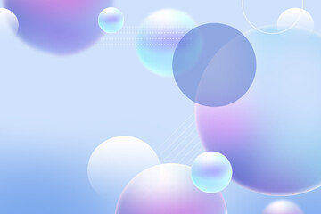 Abstract 3D geometric circle gradient soft light pastel blue purple background for graphic business technology digital design illustration web template  backdrop desktop wallpaper bubbles bokeh banner