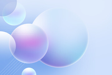 Abstract 3D geometric circle gradient soft light pastel blue purple background for graphic business technology digital design illustration web template  backdrop desktop wallpaper bubbles bokeh banner