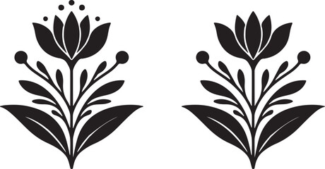 Flower silhouettes vector illustration design