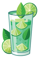 Tropical cocktail vector illustration isolated on a white background