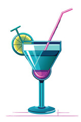 Tropical cocktail vector illustration isolated on a white background