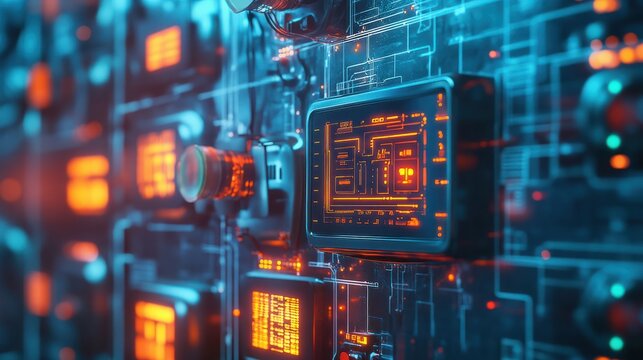 Smart Meter, Smart Metering, fortschrittliche Datenlogger-Ausr&Atilde;&frac14;stung mit Konnektivit&Atilde;&curren;tsindikatoren in einem High-Tech-Netzwerk-Hub zu Hause oder im B&Atilde;&frac14;ro. Ein intelligenter Z&Atilde;&curren;hler mit digitalen Sy