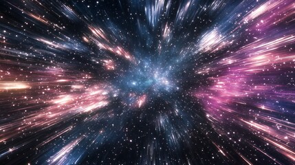 Abstract cosmic background with sparkling streaks of light, resembling a starry sky.