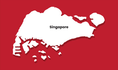Silhouette map of the Singapore