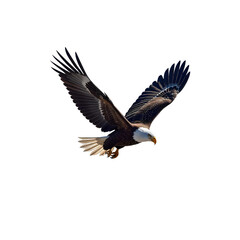 Majestic Eagle Soaring Over Snowy Mountains