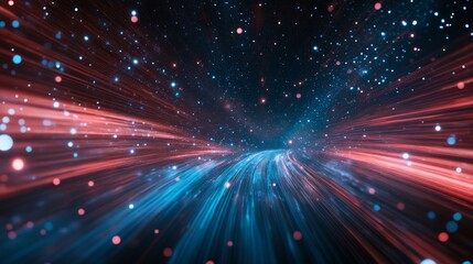 Obraz premium Abstract Cosmic Light Streaks: A Futuristic Journey Through Space
