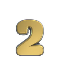 3D Golden Bold Number