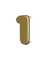 3D Golden Bold Number