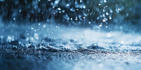 An image of heavy rain in close-up.