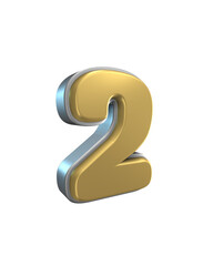 3D Golden Bold Number