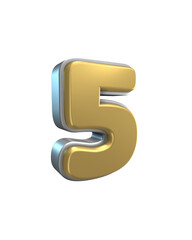 3D Golden Bold Number