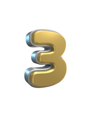 3D Golden Bold Number