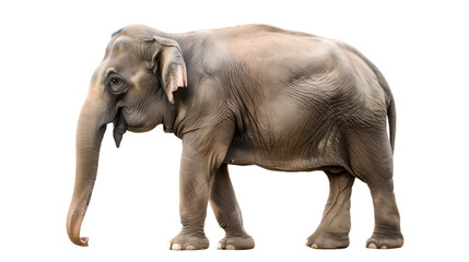 Obraz premium Adult Asian elephant standing on white background 