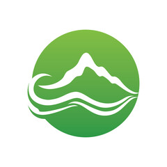 mountain wave icon logo vector