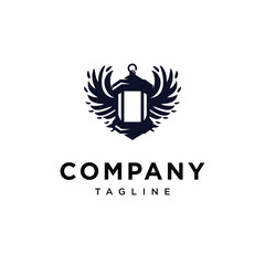 Classic Lamp Angel wings logo icon vector