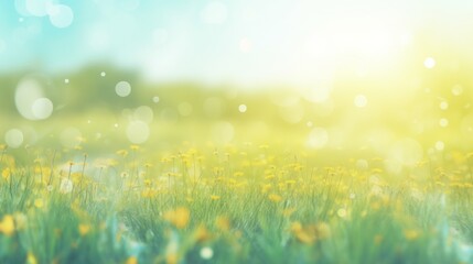 Fototapeta premium Sunlit Meadow with Dandelion Blooms