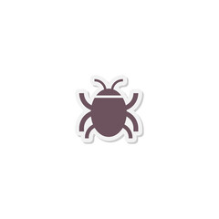 Bug icon isolated on transparent background