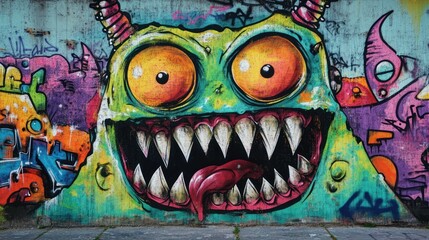 Obraz premium Colorful Graffiti Monster
