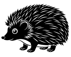 hedgehog silhouette vector art on a white background.