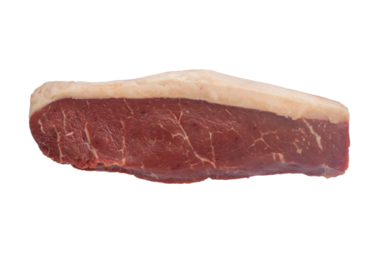Raw sirloin cap steak or picanha isolated on transparent background