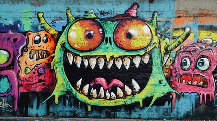 Obraz premium Colorful Graffiti Monster