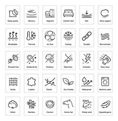 Latex material icon set. The outline icons are well scalable and editable. Contrasting elements are good for different backgrounds. EPS10.	