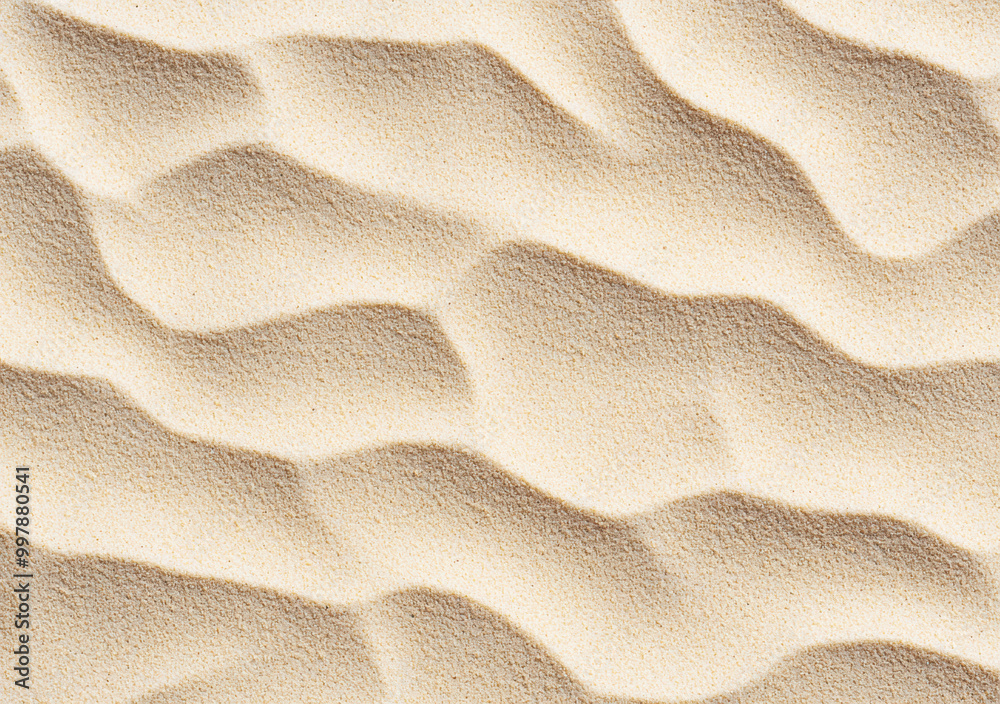 Poster aerial view of soft sand forming gentle waves on beach background
