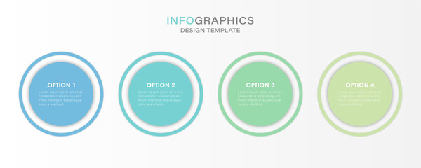 Infographic Illustration design template with 4 steps or options.