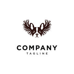 Franchie Dog Angel wings logo icon vector