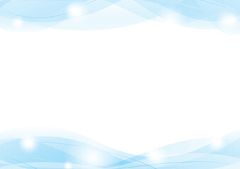 波と光の高級感ある抽象的な背景イラスト　水色　青