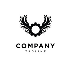 Gear Angel wings logo icon vector