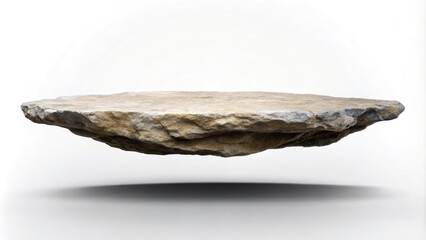Eye level floating rock platform isolated on white background