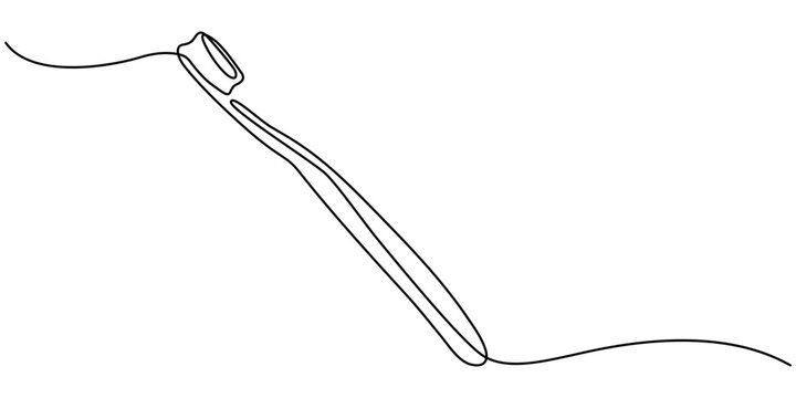 recommend clip art: Toothbrush in one continuous line in color. One line drawing, minimalism. Vector illustration, Toothbrush, line vector sign. Hygiene and teeth care symbol, logo illustration. Continuous one line draw
