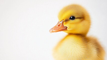 Charming poster template showcasing a solitary baby duckling, perfect for personalized nursery decor or nature-inspired artwork.