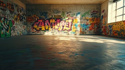 Fototapeta premium Graffiti Covered Room