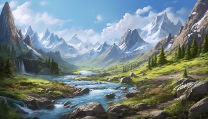 mountain river muddy landscape