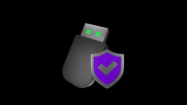 Flashdisk Protection 3D Animation | Alpha Channel