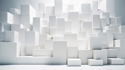 Abstract White Geometric Composition