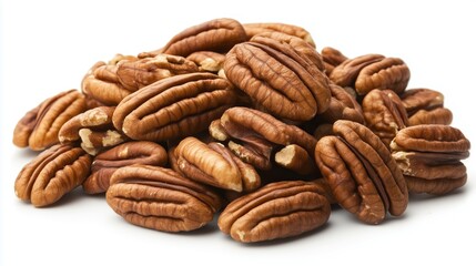 Obraz premium pile of pecan nuts, on white background